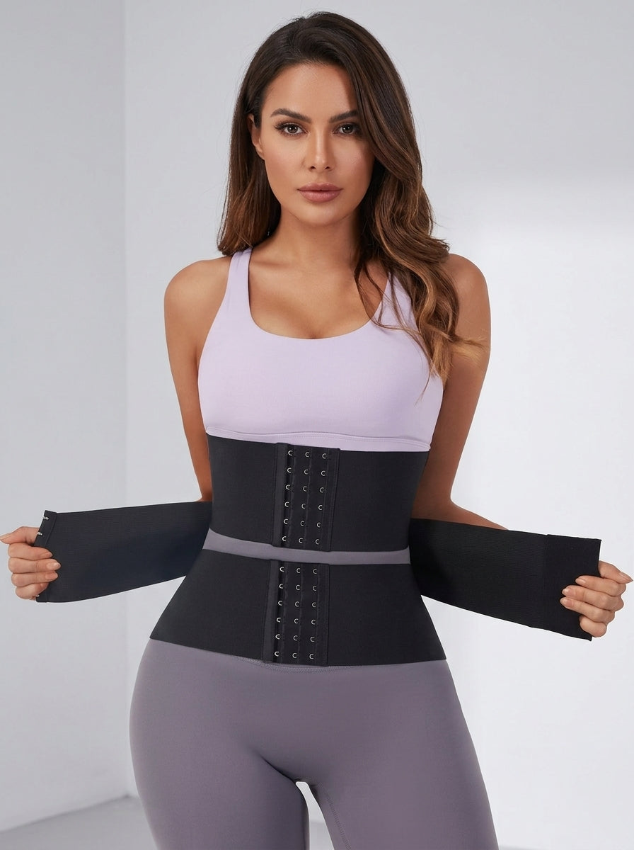 Fashion Couture waist trainer with tummy control and boning, designed for wellness and fitness, shown on a model.