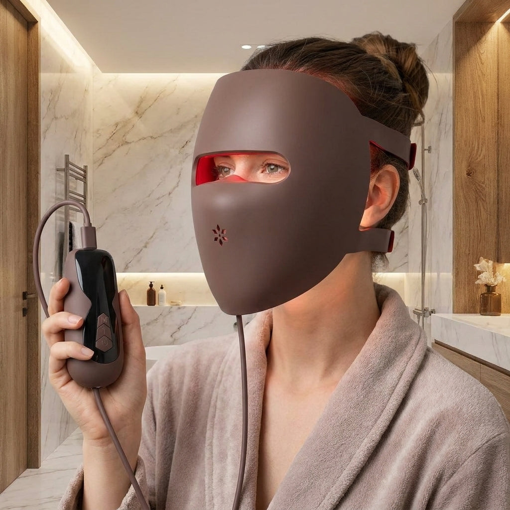 LED Light Therapy Face Mask – Red & Blue Light Skin Rejuvenation for Home Use