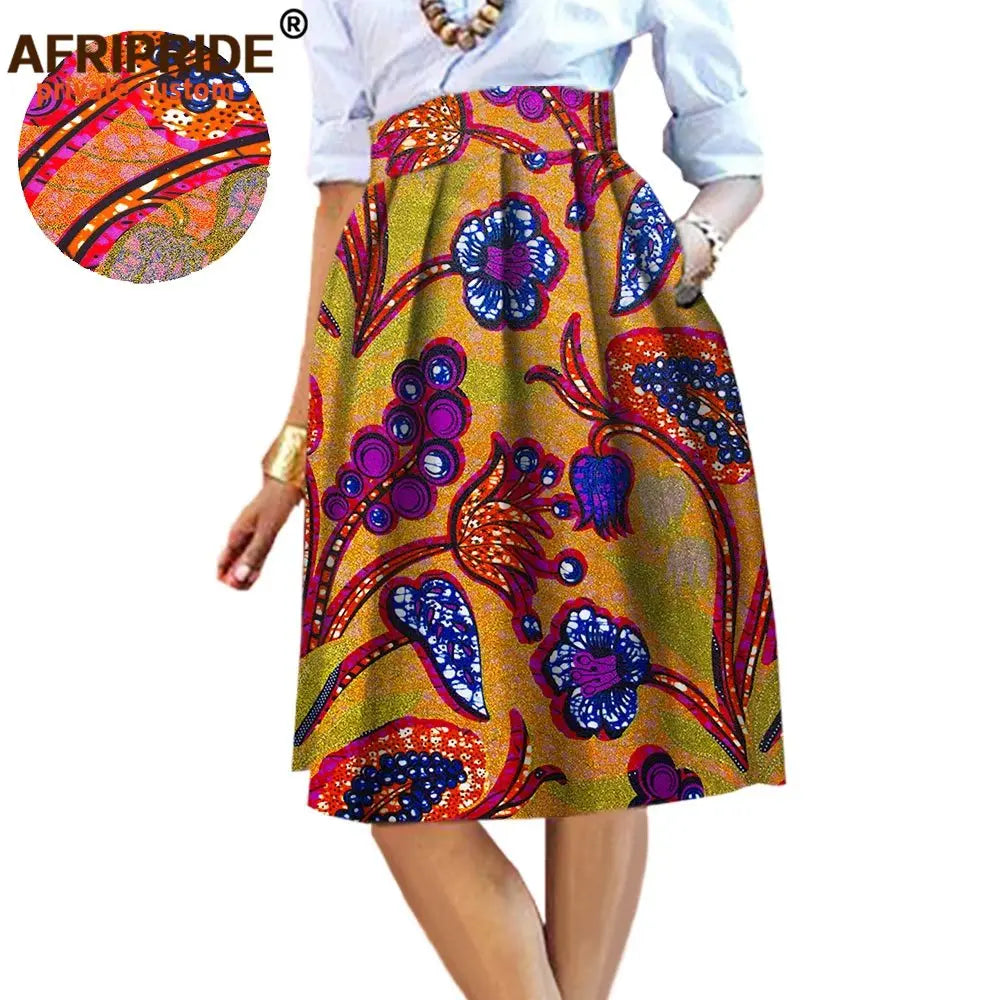 2025 Summer Original African Style Garment Midi Skirt for Women Private Custom High Quality Batik Cotton Femmal Clothing A722704 - Fashion Couture