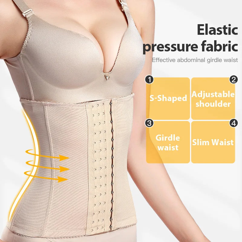 Steel boned latex waist trainer corset by Fashion Couture, showing firm compression body shaper with black latex material and steel boning.