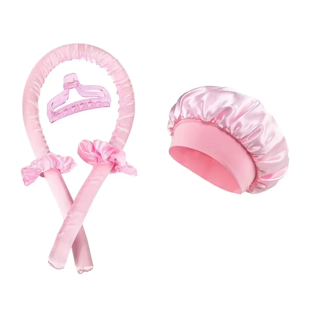 Fashion Couture heatless curling rod headband set with bonnet for easy, no-heat hair curl styling.