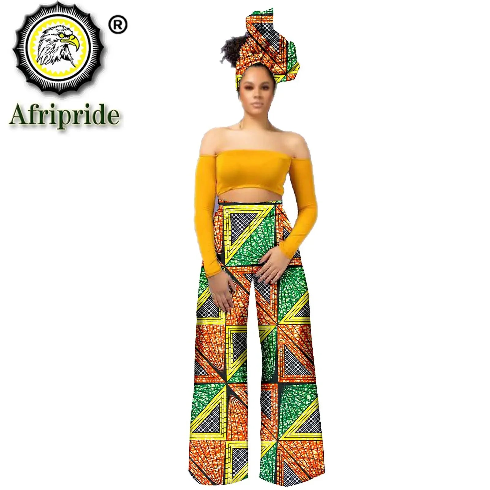 Oluwatoyin Ankara Long Pants with Scarf - Fashion Couture