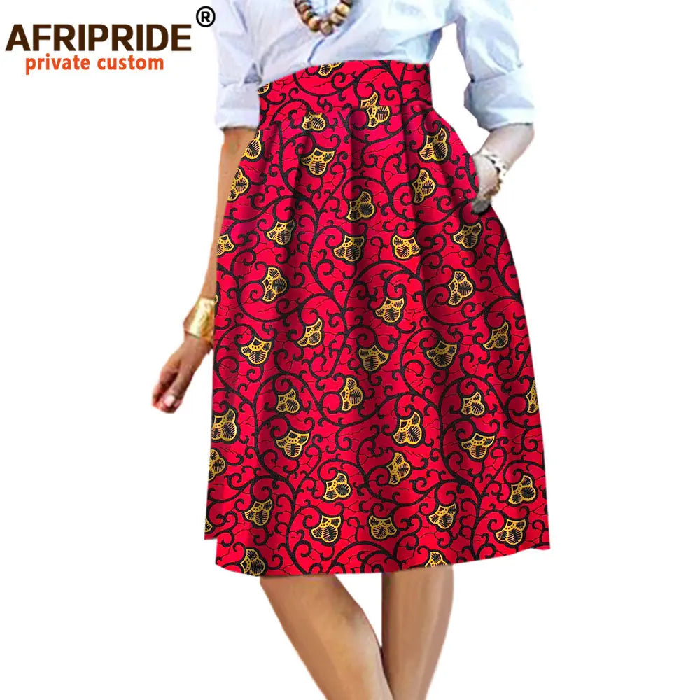 2025 Summer Original African Style Garment Midi Skirt for Women Private Custom High Quality Batik Cotton Femmal Clothing A722704 - Fashion Couture