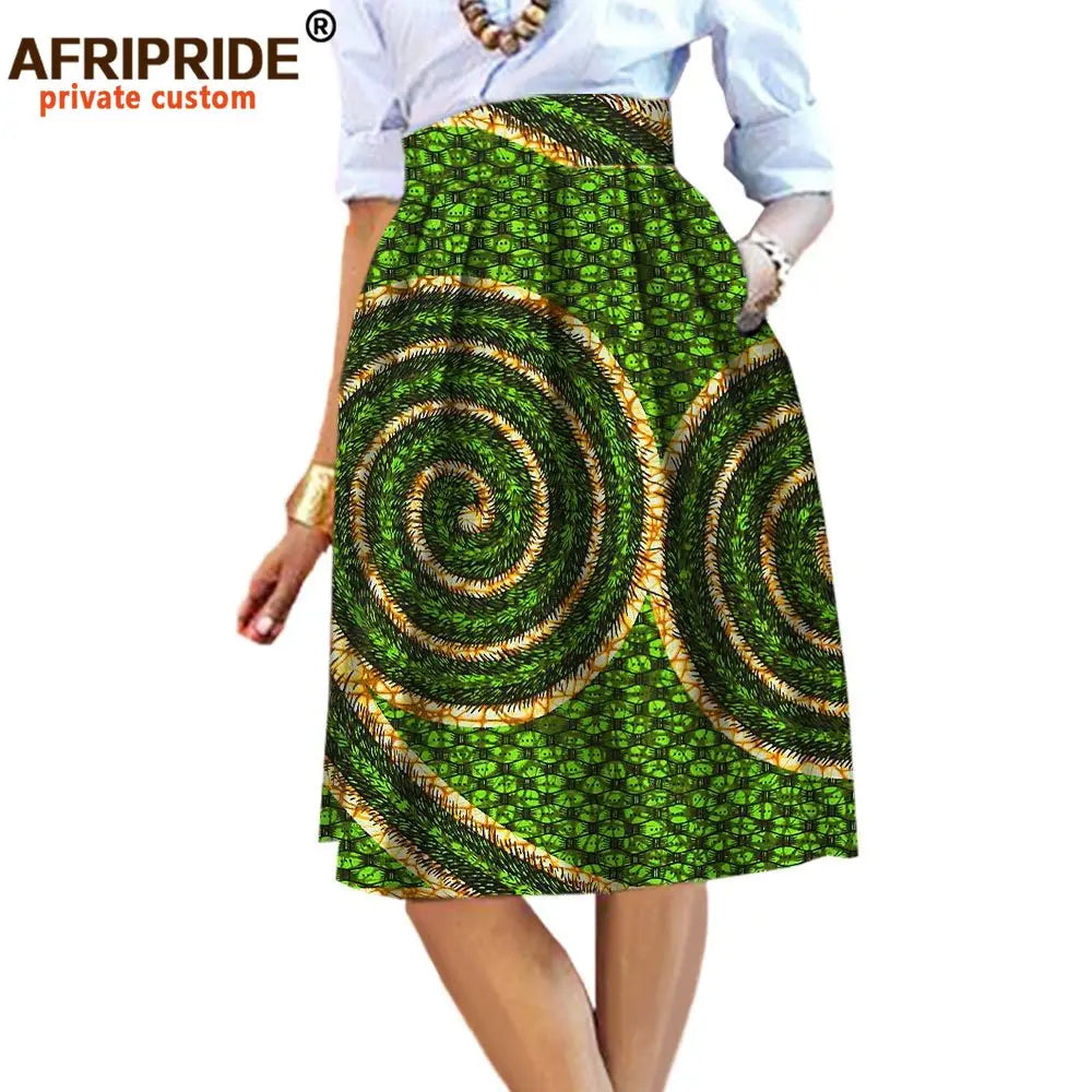 2025 Summer Original African Style Garment Midi Skirt for Women Private Custom High Quality Batik Cotton Femmal Clothing A722704 - Fashion Couture