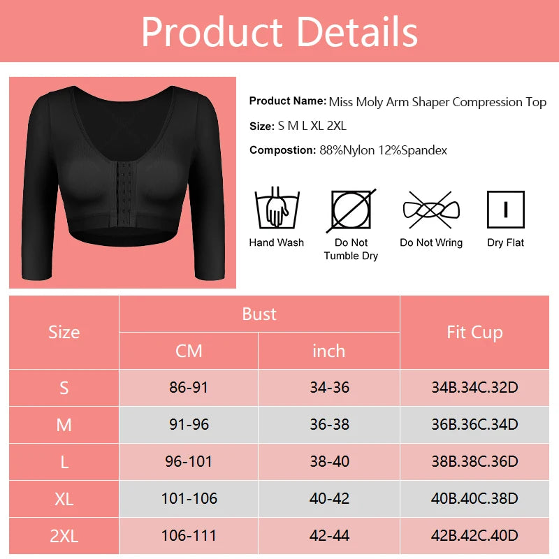 Arm Compression Shaper & Push-Up Breast Lifter Top - Fashion Couture