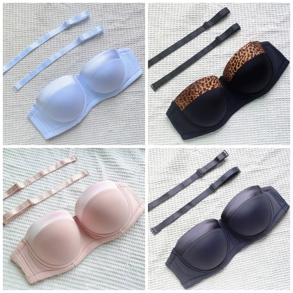 Removing straps from beige multi-way underwire bra
