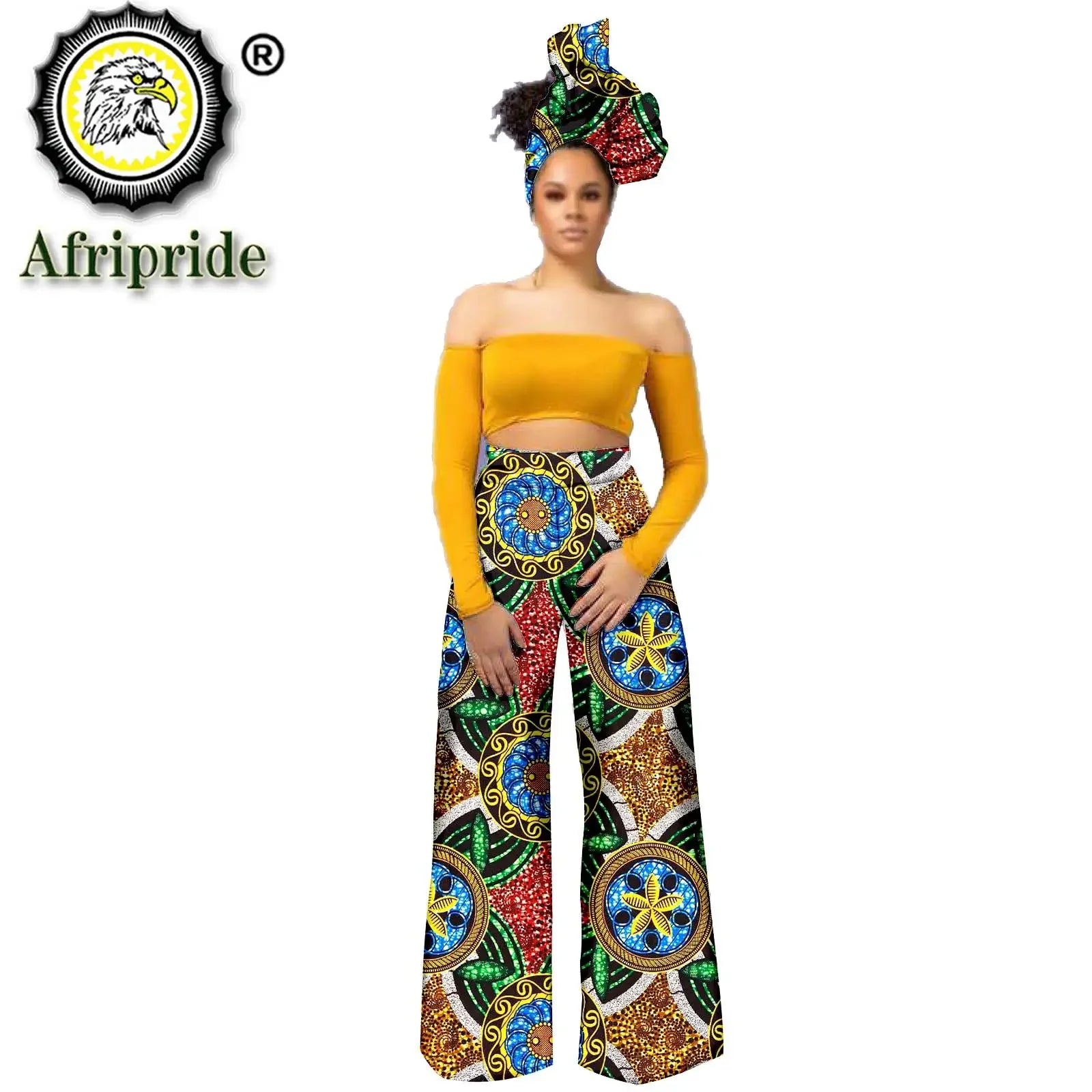 Oluwatoyin Ankara Long Pants with Scarf - Fashion Couture