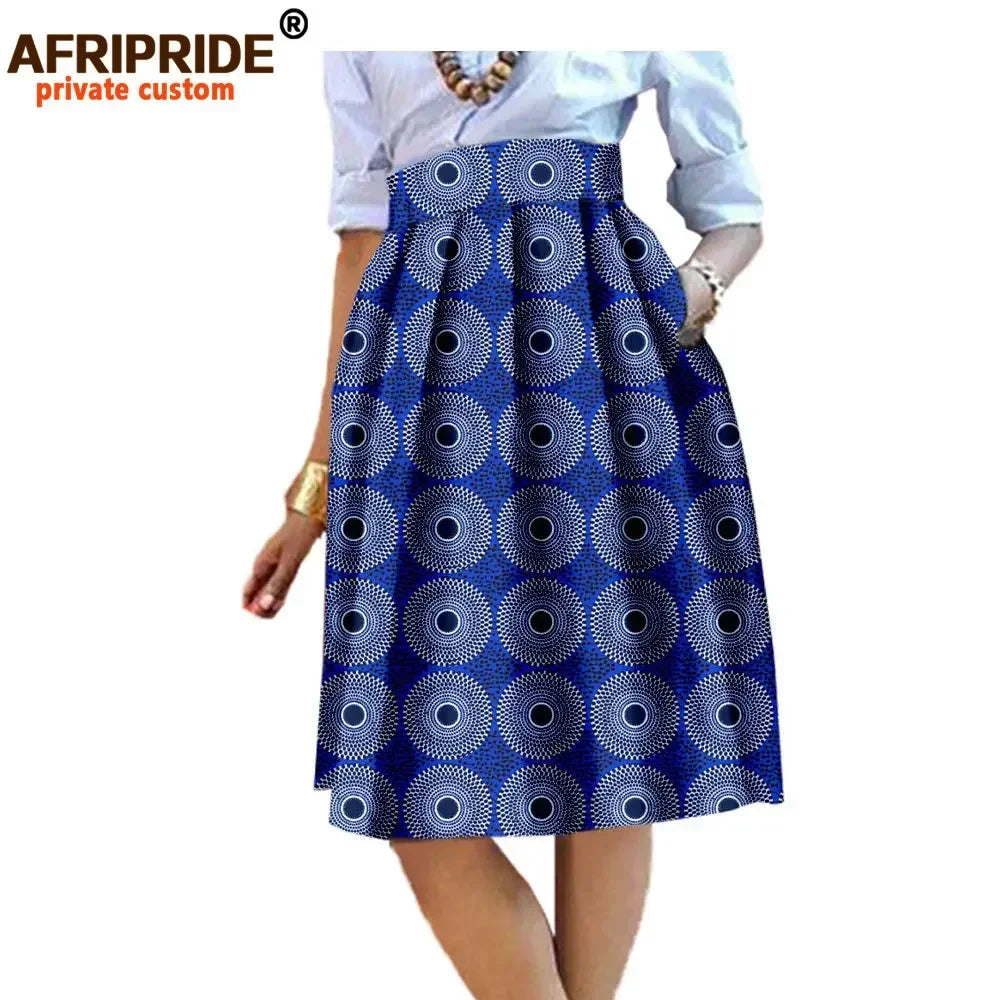 2025 Summer Original African Style Garment Midi Skirt for Women Private Custom High Quality Batik Cotton Femmal Clothing A722704 - Fashion Couture