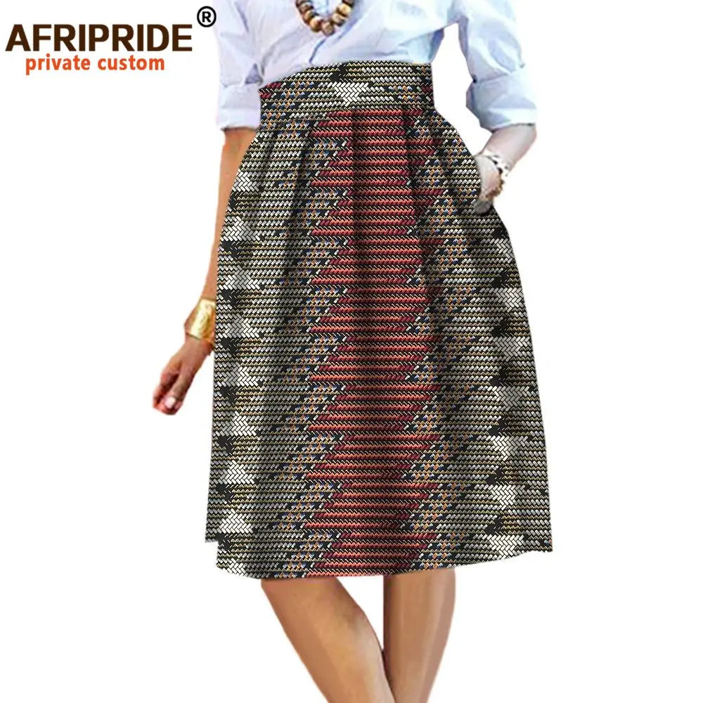 2025 Summer Original African Style Garment Midi Skirt for Women Private Custom High Quality Batik Cotton Femmal Clothing A722704 - Fashion Couture