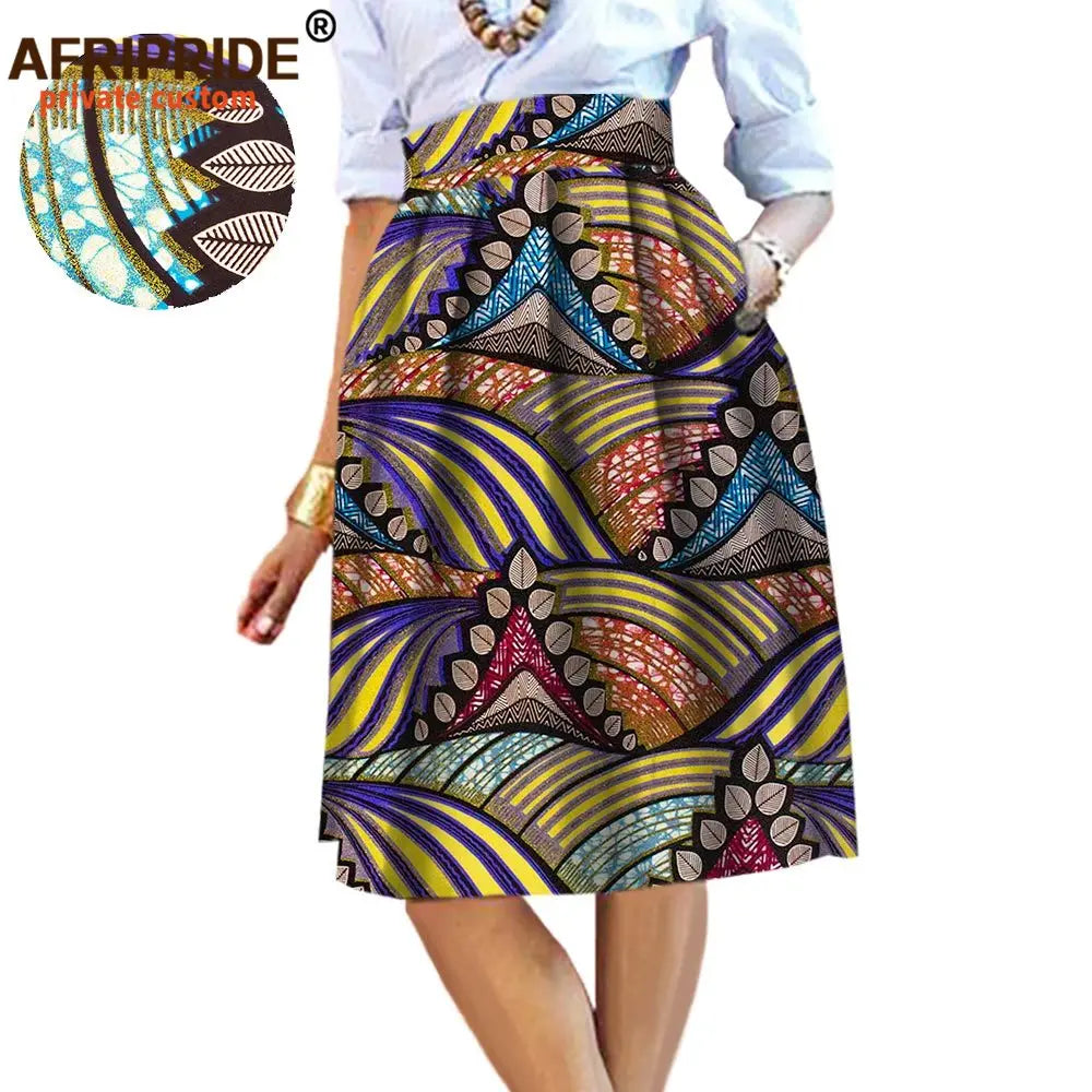 2025 Summer Original African Style Garment Midi Skirt for Women Private Custom High Quality Batik Cotton Femmal Clothing A722704 - Fashion Couture