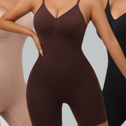 Fashion Couture seamless corset bodysuit with waist cinching and tummy control, designed for shaping and smoothing the female figure.