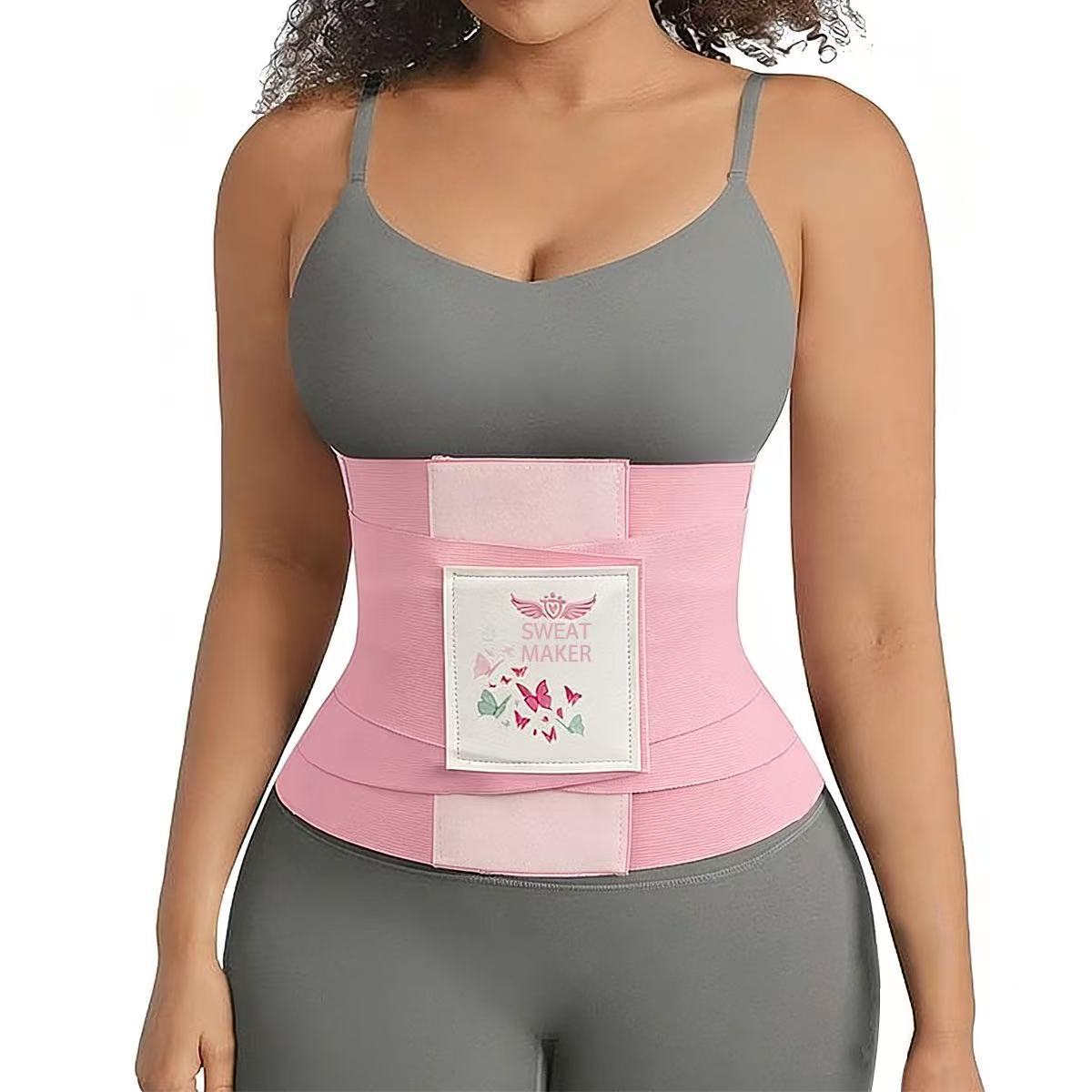 Elastic waist support belt for women by Fashion Couture, designed for wellness and fitness, showing the adjustable belt on a woman.