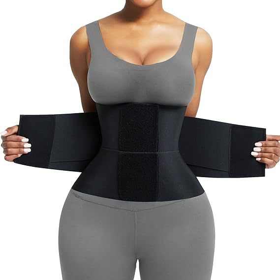 Fashion Couture latex waist trainer body shaper belt with high elasticity, ideal for workout and slimming cincher support.