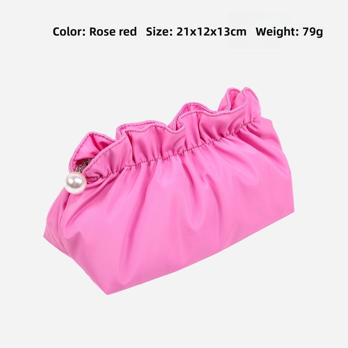 Satin Ruffled Cosmetic Bag – Compact Travel Makeup Pouch | 11 Colours, Zip Closure