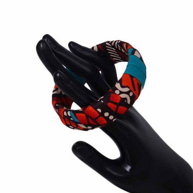 African Ethnic Style Bangle Bracelet, Ankara Jewelry, Africa - Fashion Couture