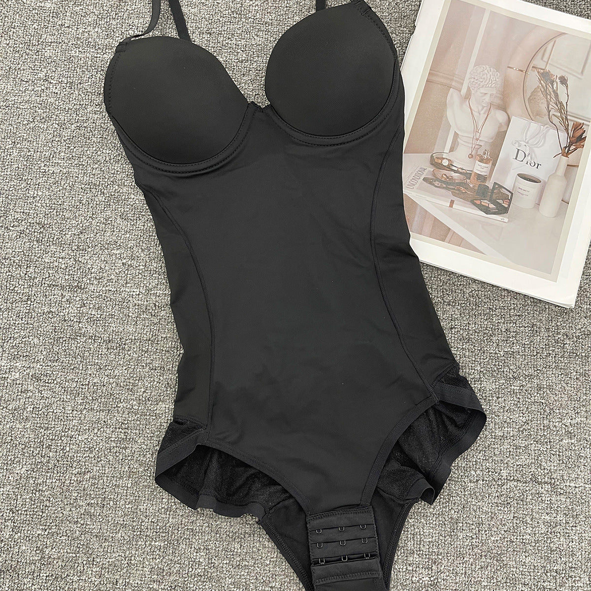 Fashion Couture seamless shapewear bodysuit with built-in bra, tummy control, and butt lift for a smooth, sculpted figure.