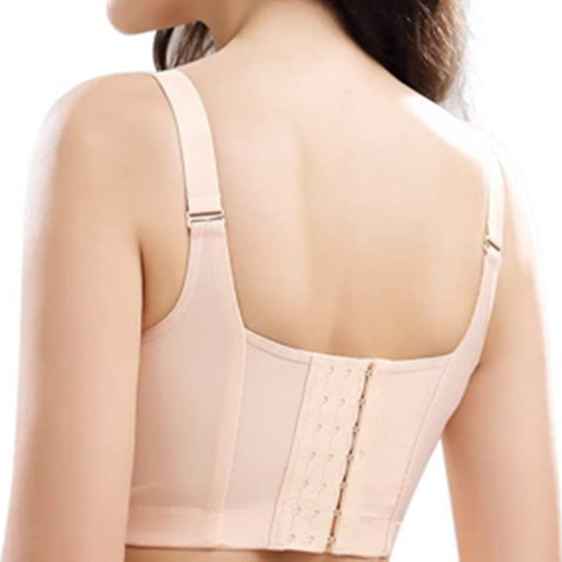 Seamless wireless shaping bra by Fashion Couture with side fat control and supportive back, made of soft, smooth lingerie fabric.