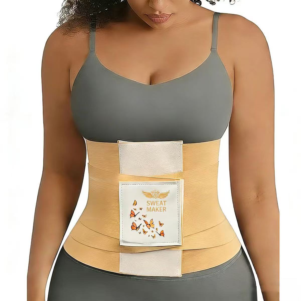 Fashion Couture women's elastic waist support belt for wellness and fitness, shown wrapped around a woman's waist.