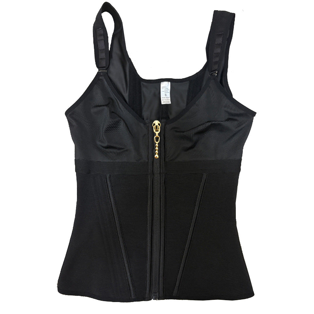 Fashion Couture mesh breathable shaping bra vest with steel bones for waist and bust support, designed for comfort and body shaping.