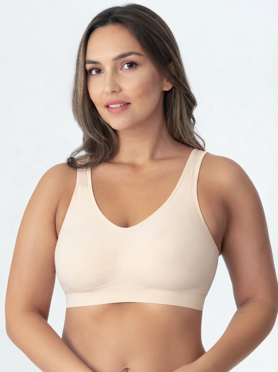 Plus size shaper bra by Fashion Couture featuring power mesh, wide straps, seamless lift, and full-figure support in lingerie style.