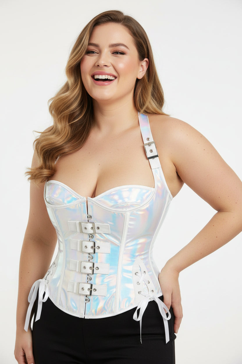 Gothic steampunk corset shapewear by Fashion Couture with steel boning and PU leather waist cincher for a dramatic, structured look.